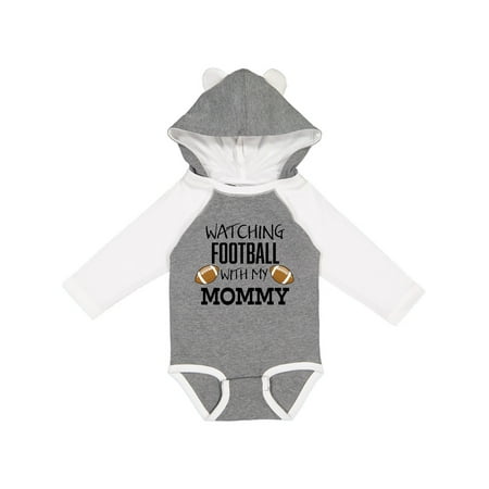 

Inktastic Watching Football with my Mommy Gift Baby Boy or Baby Girl Long Sleeve Bodysuit