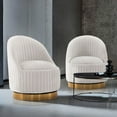 thumbnail image 2 of Manhattan Comfort Leela Solid Wood Frame Swivel Accent Chair in Cream (Set of 2), 2 of 7