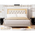 thumbnail image 1 of Cama Flotante Full con Luces LED Inteligentes: Cabecero de Diamante Tapizado, Plataforma Sólida Silenciosa (Sin Somier) - Marco Moderno con Listones de Madera Maciza, blanco, 1 of 8