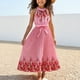 thumbnail image 2 of Vestido de Fiesta de Navidad de las Niñas Impresión de Verano Irregular sin Mangas Largo Vestido de Princesa para Niños, Vestido de Navidad Niña Bebé, 2 of 9