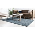 thumbnail image 3 of Rugs.com Botanical Shag Collection Rug – 5' x 8' Blue Shag Rug Perfect For Living Rooms, Large Dining Rooms, Open Floorplans, 3 of 9
