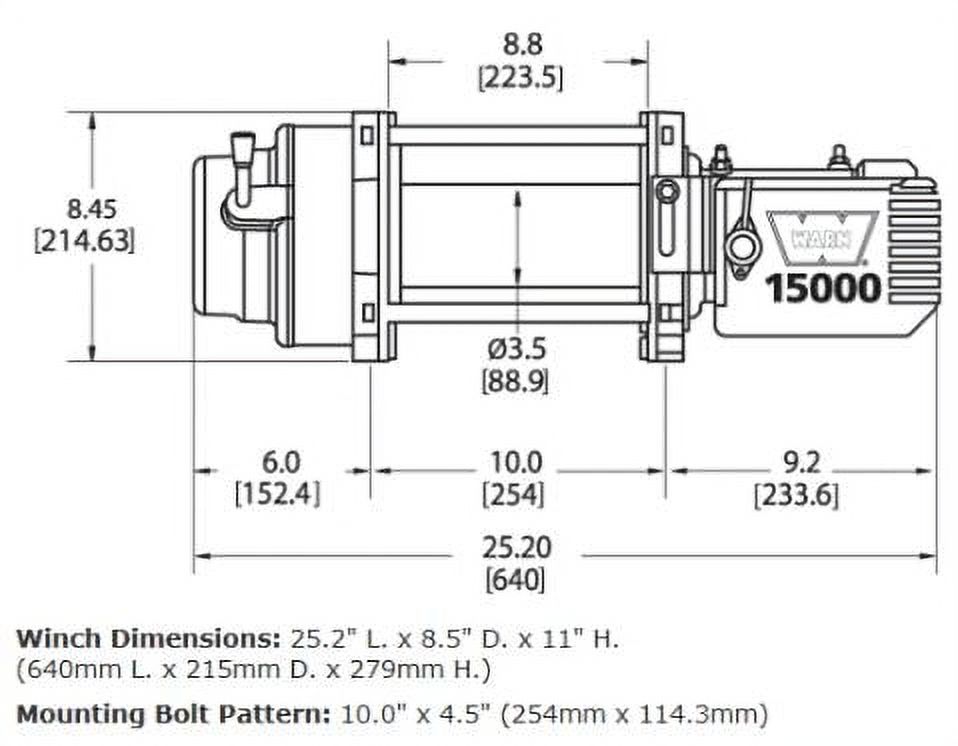 Warn 478022 M15 Series 24V Heavyweight Winch - 15,000 lbs. Capacity -Each Fits select: 1999-2013 CHEVROLET SILVERADO, 1999-2003 FORD F150