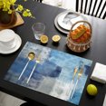 thumbnail image 2 of Placemats Set of 6, Modern Abstract Art Non Slip Heat Resistant Linen Cotton Cloth Place Mats, Wipeable Washable Holiday Party Dining Table Mat for Farmhouse Home Kitchen Decor, 2 of 7
