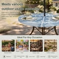 thumbnail image 6 of Round Outdoor Tablecloth with Umbrella Hole and Zipper, Blue Coastal Tablecloth with Elastic Waterproof, Nautical Coral Starfish Shell Octopus Sea Patio Table Covers for 31" - 35" Picnic Pool Tables, 6 of 9
