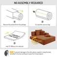 thumbnail image 2 of CARZZI LIFE 60 Inch Oversized Chaise Lounge Chair Indoor, Corduroy Boneless Chaise with Armrests & Backrest /2 Pockets /3 Pillows, Lounge Sofa Bed for Adults Living Room (Orange), 2 of 8
