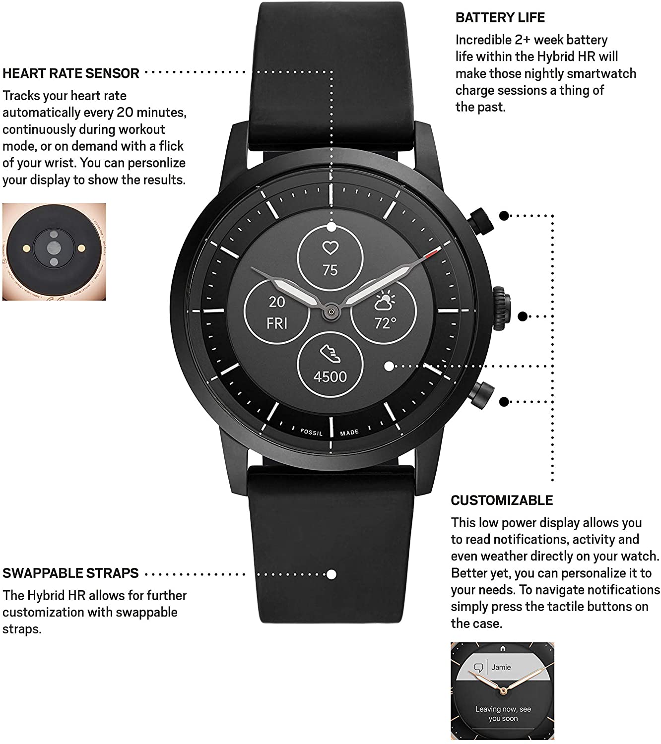 heart rate hybrid watch