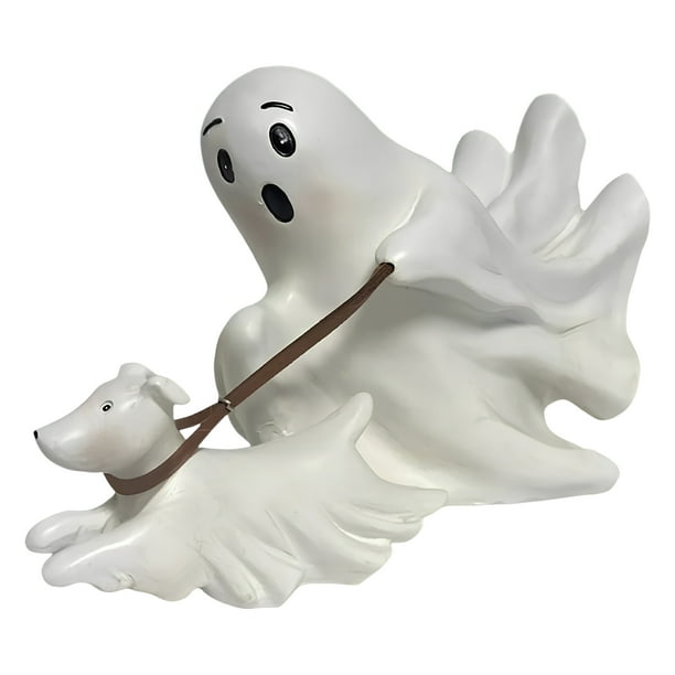 Halloween Ghost Walking Dog Statue Figurado Resina Perro Fantasma para (hombre)