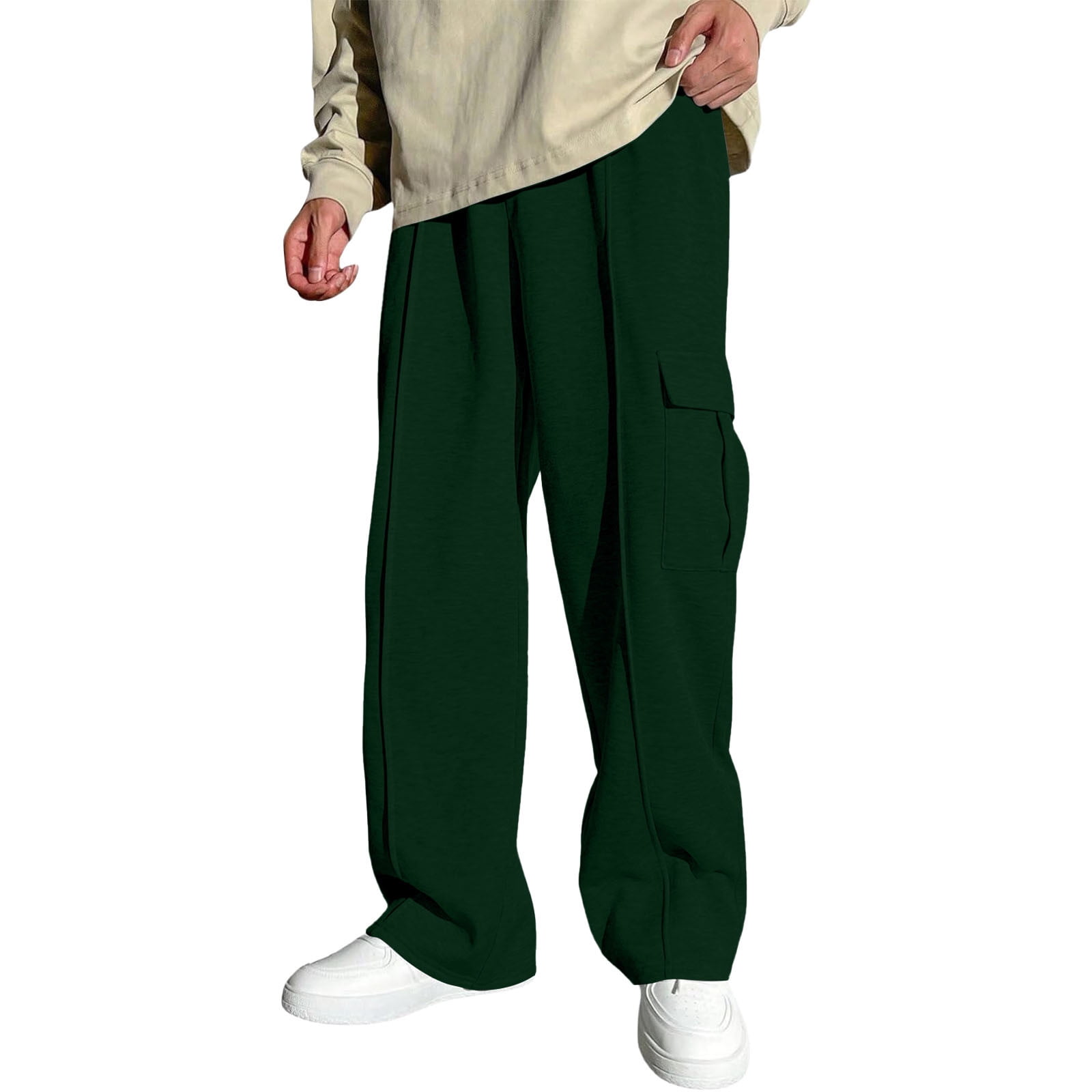 Curuila Toddler Kids Boys Sweatpants Elastic Waist Solid Color Wide Leg Pants For Boys Everyday Wear Casual Soft Joggers Trousers Size 13-14 Years
