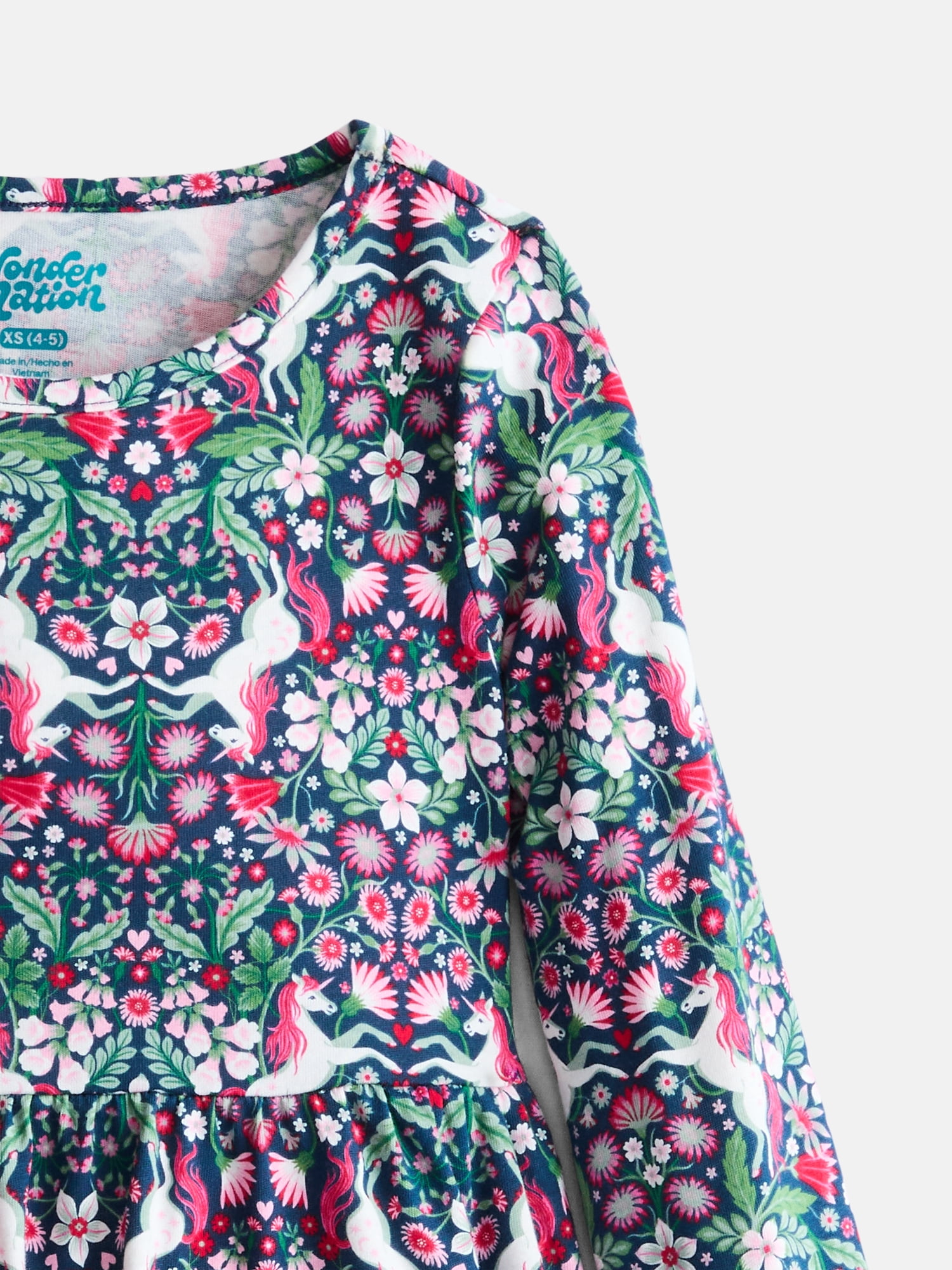 Wonder Nation Girls Play Dress with Long Sleeves, Sizes XS-XXL