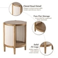 thumbnail image 4 of COZAYH Modern Farmhouse Round End Table with Solid Fir Wood Legs, Fluted White Panels Accent Side Table with Open Shelf for Living Room, Bedroom, Small Spaces, Bedside Table, White and Natural Wood, 4 of 8