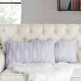 thumbnail image 2 of Home Soft Things 2-Pc Tatami Embroidery Plush Faux Fur pillow covers - Lavender Fog - 14"x26", 2 of 8