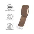 thumbnail image 3 of Brown 2.5cm Wide Non Woven Fabric 2m Self Adhesive Small Elastic Bandage 1pc, 3 of 8