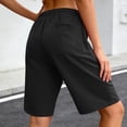 thumbnail image 7 of SOFTCCLO Running Shorts for Women Solid Color Athletic Fitness Knee Shorts Elastic Drawstring Pocket Casual Womens Shorts Black L, 7 of 7