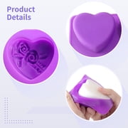 2 Pack Heart Shaped Soap Molds with Rose Design – Silicone Love Pattern Molds for Soap Making, Bath Bombs, DIY Crafts, Valentine's Day Gift Supplies