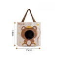 thumbnail image 3 of Portable Cat Carrier Tote Bag, Brown Bear Canvas Pet Shoulder Bag with Peek Hole for Cats Small Dogs, 3 of 4