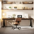 thumbnail image 5 of Tribesigns 78 Inch 2 Person Computer Desk, Double Workstation Desk with Curved Metal Legs, Rustic Brown Long Office Table for Home or Business Use, 5 of 5