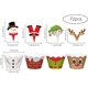 thumbnail image 2 of Adornos y envoltorios para cupcakes de Navidad, 72 piezas, suministros para fiestas de Navidad, muñeco de nieve, Papá Noel, reno, elfo, divertido adorno para cupcakes para baby shower, cumpleaños, gra, 2 of 5
