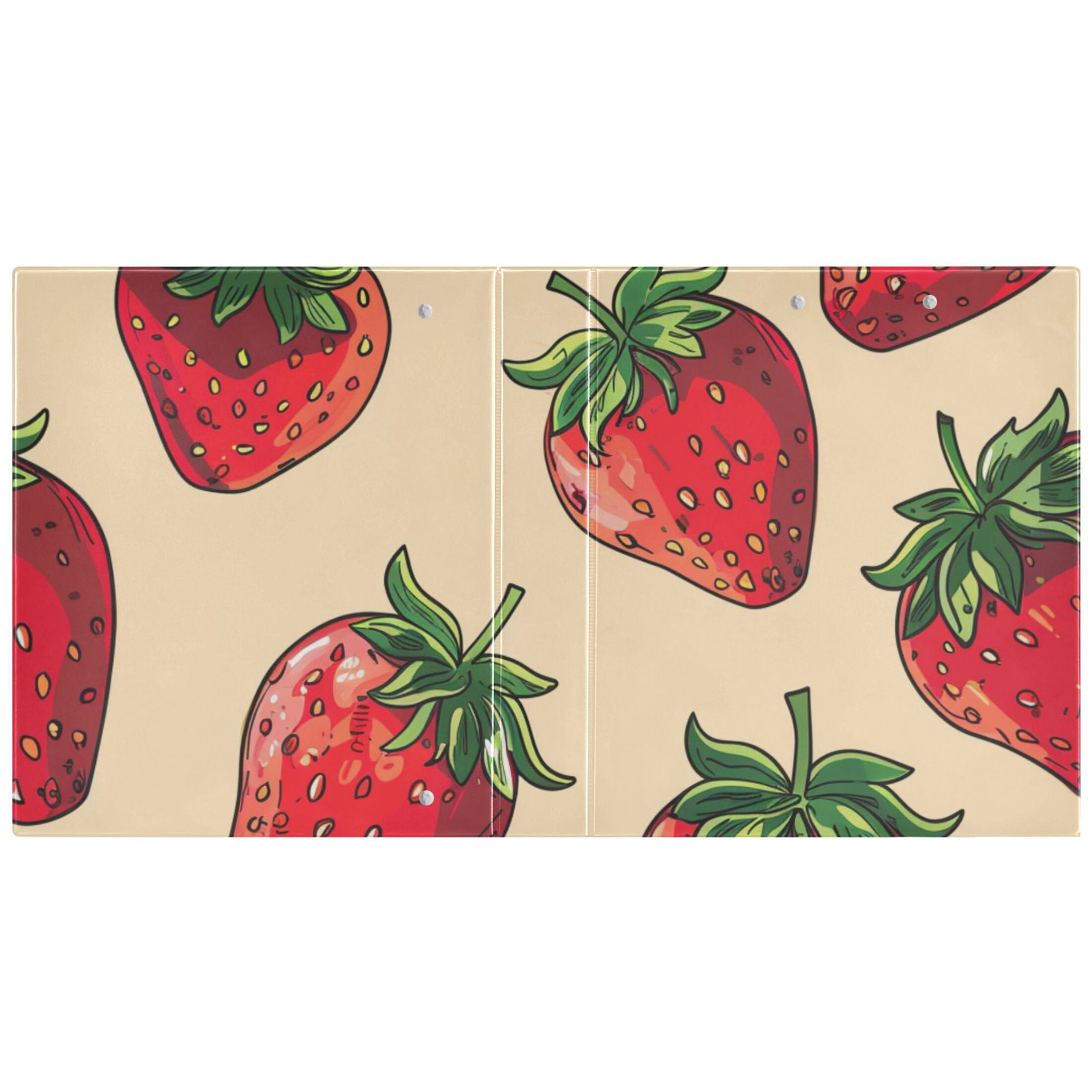 Many Strawberries 3 Ring Binders 1.5 inch Hardcover File Folders with Interior Pockets A4 Size Organizer for School Office Hospital