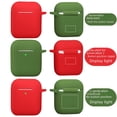 thumbnail image 3 of Compatible con funda AirPods con llavero, funda protectora de silicona prémium a prueba de golpes para estuche de carga AirPods 2 y 1 (Airpods 1, rojo), 3 of 5