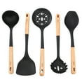 thumbnail image 2 of Oster Marion 5 Piece Silicone and Wood Kitchen Tool Set in Black, 2 of 5