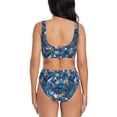 thumbnail image 3 of Kdxio Hawaiian Style Print Women's 2 Piece High Waisted Wrap Spaghetti Strap Summer Swimsuit Bikini Set-XX-Large, 3 of 7