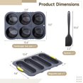 thumbnail image 4 of OMISTAR Juego de 3 piezas de moldes de silicona para baguettes y panecillos, 4 of 6