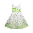 thumbnail image 1 of Robe Fille Papillon Verte Double Nœud Papillon Été Plage Robe d'Été Enfants 4-5 Ans, 1 of 5