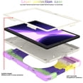 thumbnail image 5 of ELEHOLD Military Grade Shockproof Case For Samsung Galaxy Tab A8 10.5 (2022), Heavy Duty Protection Ring Stand Cover, Adjustable Angel, Detachable Shoulder Strap, Pencil Holder, Colorful Purple, 5 of 11