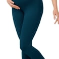 thumbnail image 3 of qolati Womens Maternity Leggings Over The Belly Pregnancy Tights Pants Casual High Waisted Yoga Workout Activewear Blue S, 3 of 5