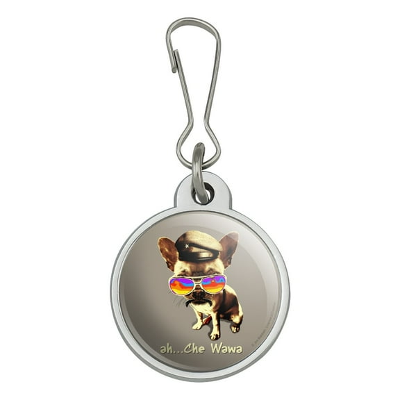 Ah Che Wawa Chihuahua Dog Vintage Retro Jacket Handbag Purse Luggage Backpack Zipper Pull Charm