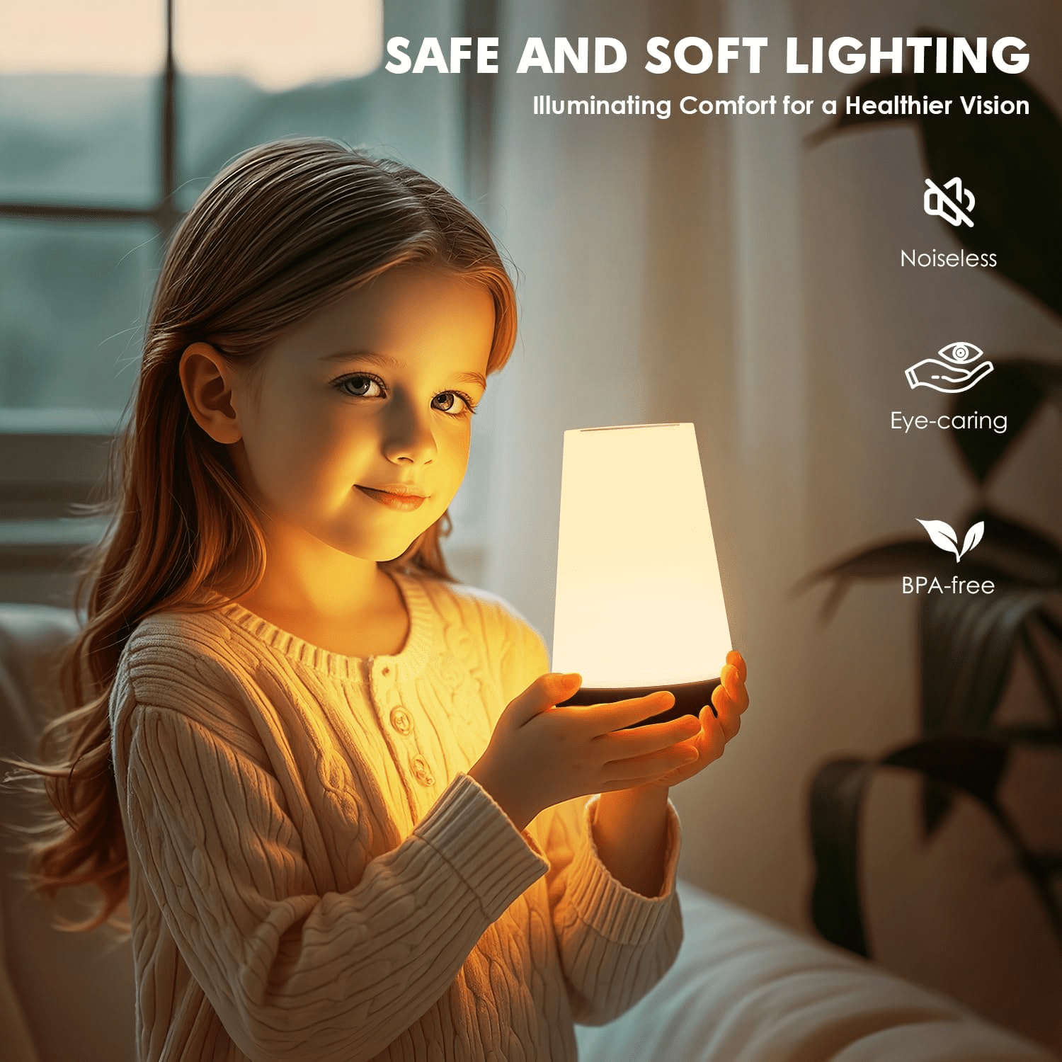 Dimmable Touch Night Light Table Lamp, 13 Colors RGB with 5 Brightness Levels, Rechargeable Portable Bedside Lamp for Bedroom Baby Room