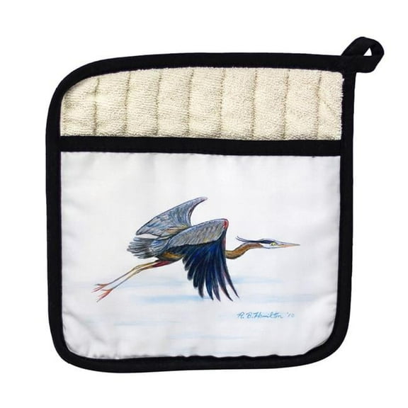 Betsy Drake PT327 Eddies Blue Heron Pot Holder