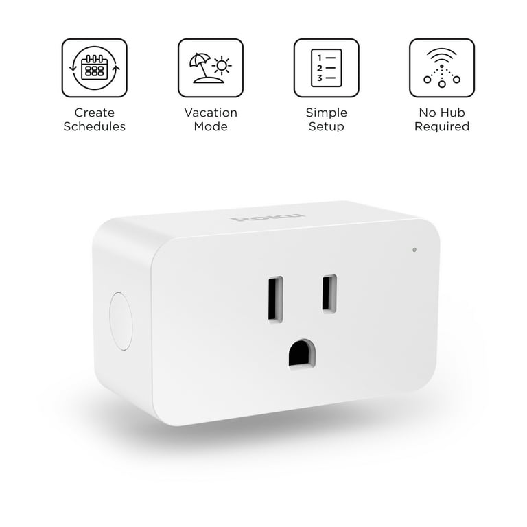 Roku Smart Home Indoor Smart Plug SE with Custom Scheduling, Remote Power,  and Voice Control - up to 15 Amps