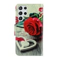thumbnail image 2 of SaniMore for Samsung Galaxy S23 Ultra 6.8" 2023 Wallet Case, Color Painting Pattern with Kickstand Card Slots Detachable Wrist Strap Girls Women PU Leather Case Magnetic Clasp, Rose, 2 of 8