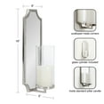 thumbnail image 3 of Kate and Laurel Ciel Glam Mirrored Wall Sconce, 6 x 5 x 16, Silver, Traditional Scalloped Candle Holder with Removable Glass Cylinder and Mirror for Bathroom or Bedroom Wall Decor, 3 of 9