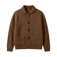 thumbnail image 3 of RJMDKXZ Cardigan Sweaters for Men Casual Collared Button Down Long Sleeve Textured Knitted Sweater with Pockets, 3 of 5