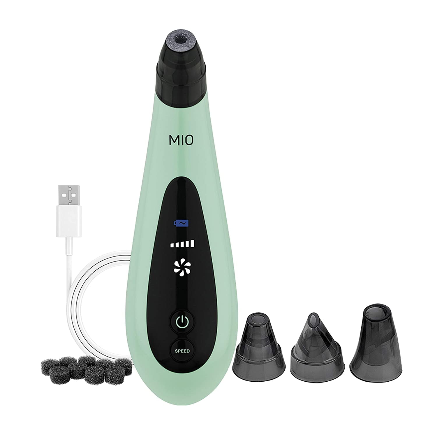 Spa Sciences MIO Diamond Material Microdermabrasion Tool, Exfoliator and Pore Extraction System, Mint