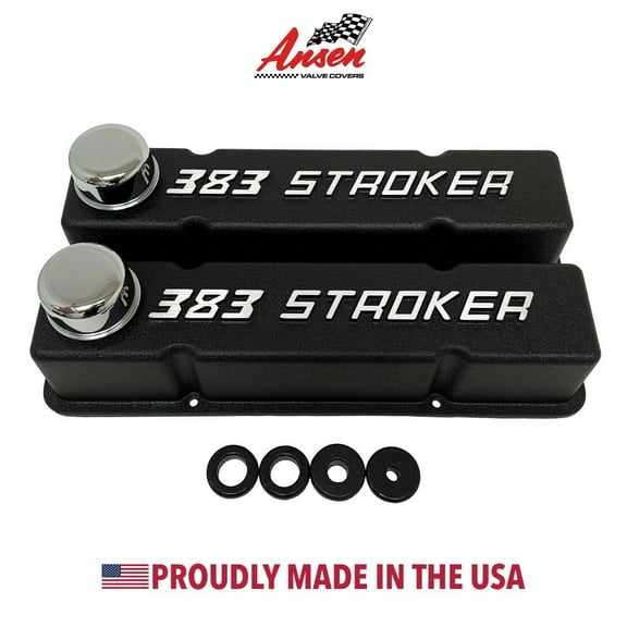 383 STROKER Small Block Chevy Valve Covers - SBC Tall - Black