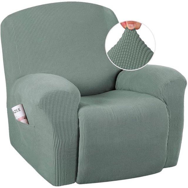 Super Stretch Recliner Couch Covers Chair Cover Form Fitted Non Slip Reclining Slipcovers for Standard Large Recliner, Soft Thick
