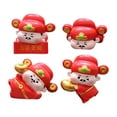 thumbnail image 3 of Dualoai 4Pcs Mini God of Wealth Statues Resin Figurines Creative Decorative Easy Installation Car Dashboard Decorations for Bookshelf, 3 of 8
