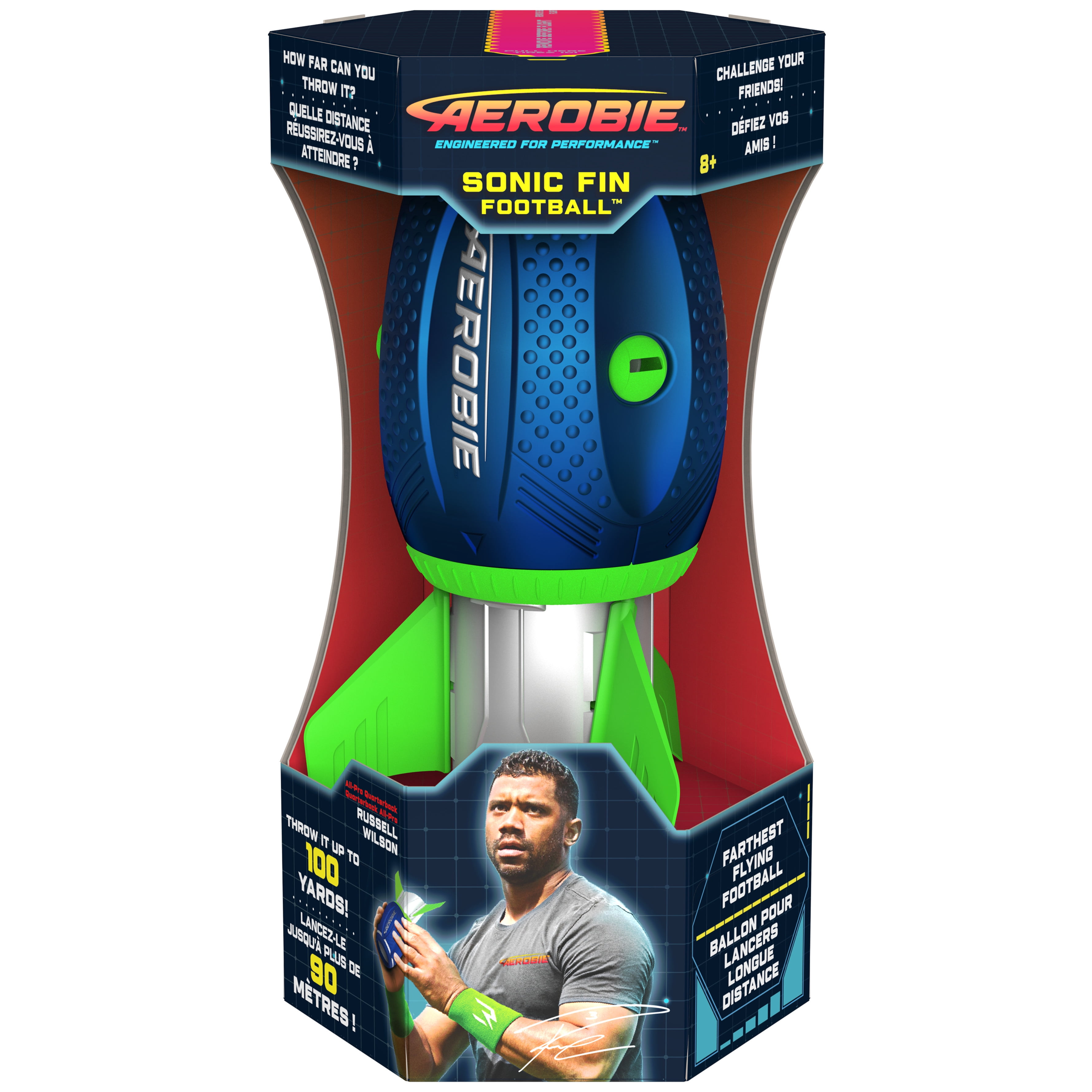 Blue,6046333 Aerobie Sonic Fin Aerodynamic High Performance Outdoor Football for Kids & Adults 