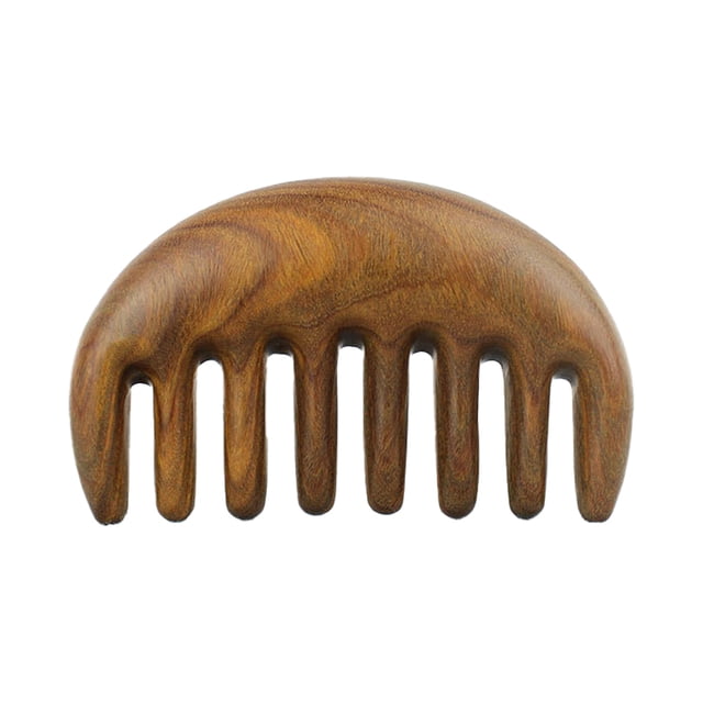 Peine de madera natural con dientes anchos para masaje del cuero cabelludo, para hombres y mujeres.