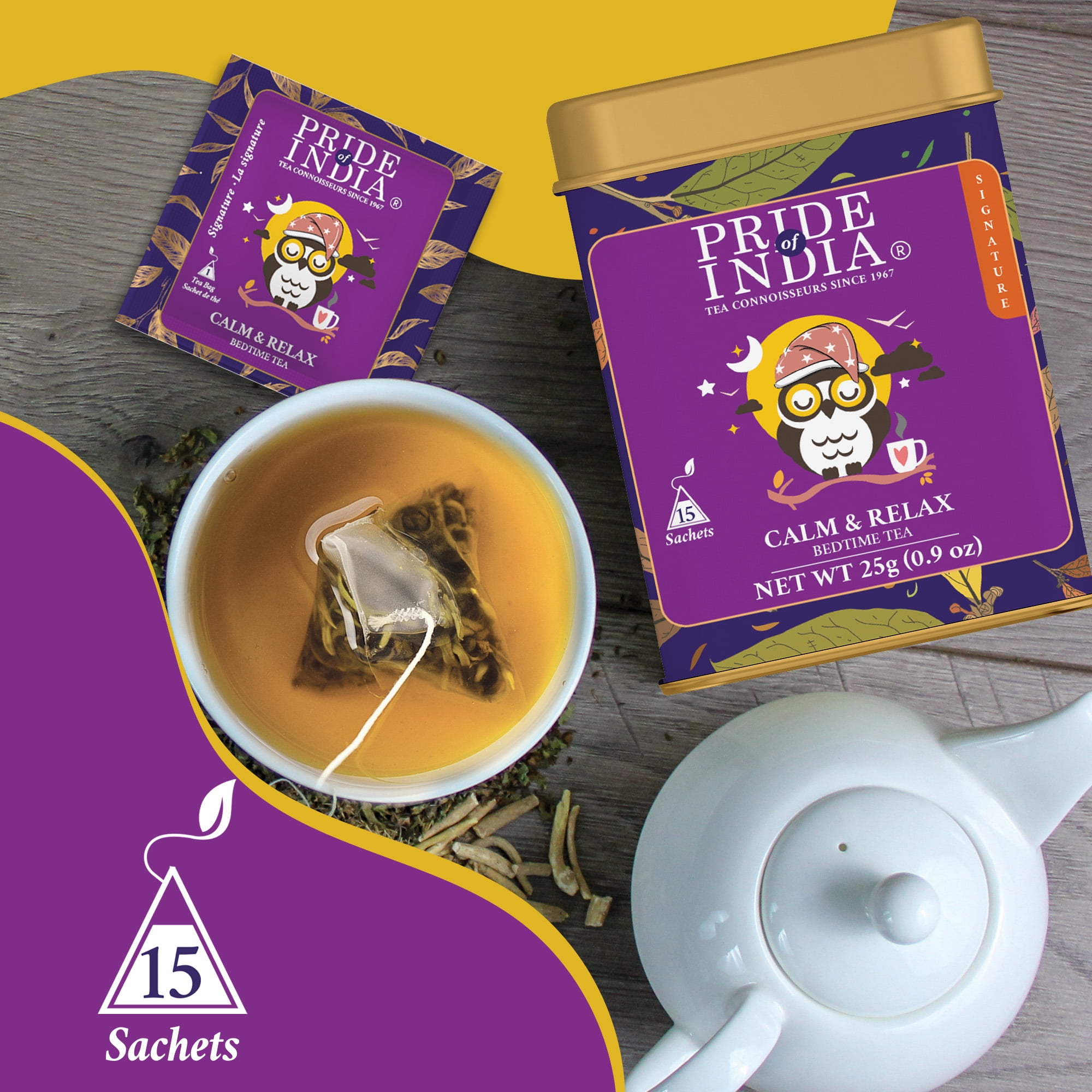 Pride of India Calm & Relax Bedtime Tea, Pack of 6