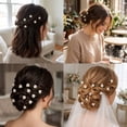 thumbnail image 4 of MIALLO Elegant Golden Rhinestone and Pearl Hair Pins (12 Pack), Vintage Bridal Hair Accessories for Wedding, Festival, Stage Performance & Daily Looks, 4 of 8
