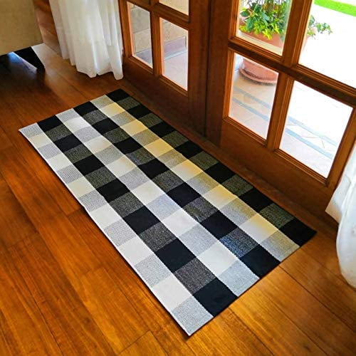 Cotton Buffalo Plaid Rugs Black And White Checd Rug Welcome Door Mat 23 6 X51 2 For Kitchen Carpet Bathroom Outdoor Porch Laundry Living Room Braided Throw Washable Woven Check Com - Red And White Buffalo Check Kitchen Rug Cotton Buffalo Plaid Rugs Black And White Checd Rug Welcome Door Mat 23 6 X51 2 For Kitchen Carpet Bathroom Outdoor Porch Laundry Living Room Braided Throw Washable Woven Check Com - Red And White Buffalo Check Kitchen Rug