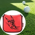 thumbnail image 5 of facefd Universal Golf Mallet Putter Cover Square Headcover Magnetic Closure Guard Butterfly Red, 5 of 5