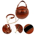 thumbnail image 3 of SHISUYAN 1Pc Small Size Basketball Shape Bag for Leisure Clothing Occasions in Brown, 3 of 8
