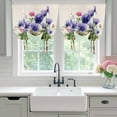 thumbnail image 4 of Spring Easter Balloon Curtains for Windows, Bedroom Curtains 54 Inch Length, Purple Floral Summer Botanical Rustic Tie Up Curtains Panels Thermal Insulated Bathroom Curtains Window 42"x54", 4 of 8