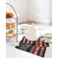 thumbnail image 7 of Retro American Flag Dish Towels Set, Waffle Weave Kitchen Towels 3 Pieces, Red Blue Flag Vintage Wooden Microfiber Hair Face Bath Tea Towel Absorbent Quick Drying Cleaning Dish Cloths 12"x12", 7 of 7