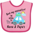 thumbnail image 3 of Inktastic Book My Reservation I'm Going to Nana and Papa's Boys or Girls Baby Bib, 3 of 4